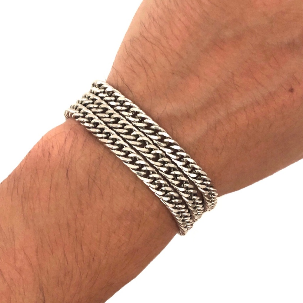 Vintage Goldette NY Multi Chain Bracelet Silver